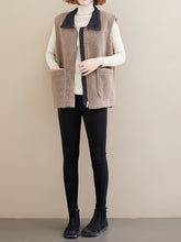 Women Lapel Thickened Casual Vest